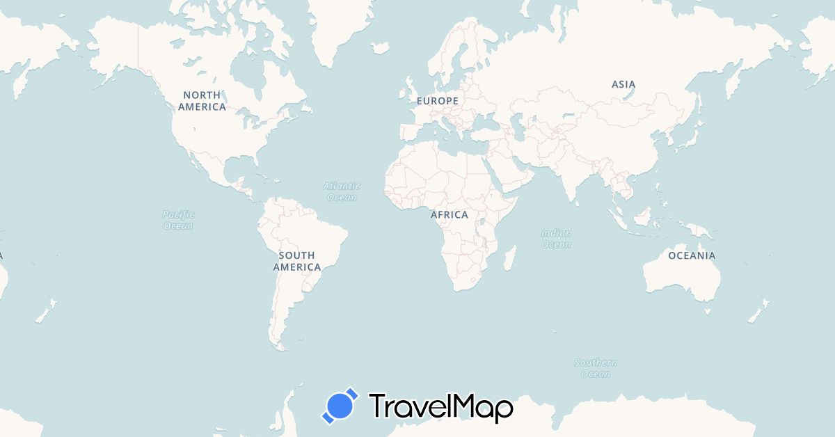 TravelMap itinerary: driving in Namibia, Zambia (Africa)